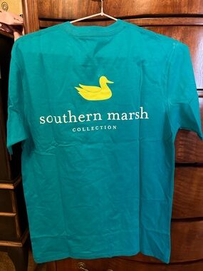 Southern Marsh Teal Short-Sleeve Tee with Yellow Duck Logo